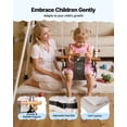 thumbnail image 4 of VEVOR Toddler Swing and Jumper, 2 in 1 Swing Set and Bouncer, Soft Cushion with Foldable A-Frame Metal Stand, Heavy-Duty Thick Ropes, Easy to Install and Store, for Indoor or Outdoor Play, Black, 4 of 9
