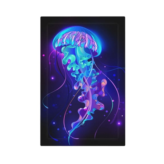 Glowing Neon Jellyfish Light Switch Cover Decorator No Device Blank Wall Plate 1-Gang Receptacle Outlet Decor