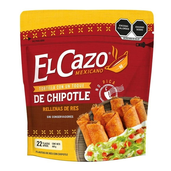 Flautas de res El Cazo 29 con toque de chipotle 660 g