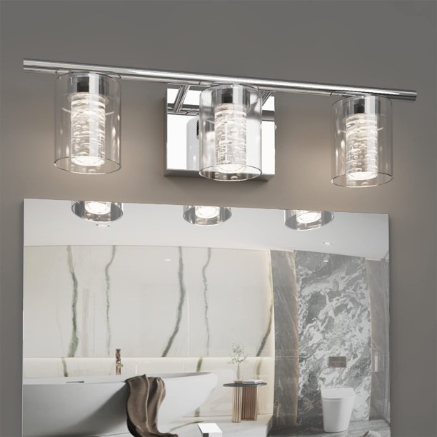 3Light Bathroom Vanity Light Fixture 3 Color Dimmable LED Bathroom