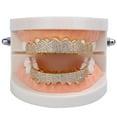 thumbnail image 3 of 2 piezas 18 K chapado en oro 3A Zircon parrillas dientes boca dientes tapas bisutería Hugo Tapas de boca y dientes, 3 of 10