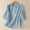Blue, variant on Blmnix Fashion Tops for Women Blue 3/4 Sleeve Puff Sleeve Button Solid Crew Neck T-Shirts Casual Blouses