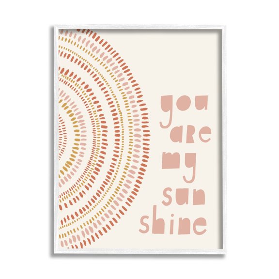 Stupell Industries You're My Sunshine Motivational Phrase Boho Stripe Circle, 16 x 20,Design by Nancy McKenzie