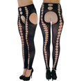 thumbnail image 2 of ToBeInStyle Women's Crotchless Pothole Tights - Black - One Size, 2 of 6
