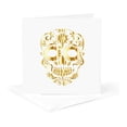 thumbnail image 5 of 3drose, Image of Metallic Gold Sugar Skull, 6 Greeting Cards with Envelopes, 5 of 7