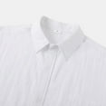 thumbnail image 5 of Mens Casual Button Down Shirts Solid Color Jacquard Stripe Print Pure Cotton Short Sleeve Lapel Mens Dress Shirts Sportwear, 5 of 8