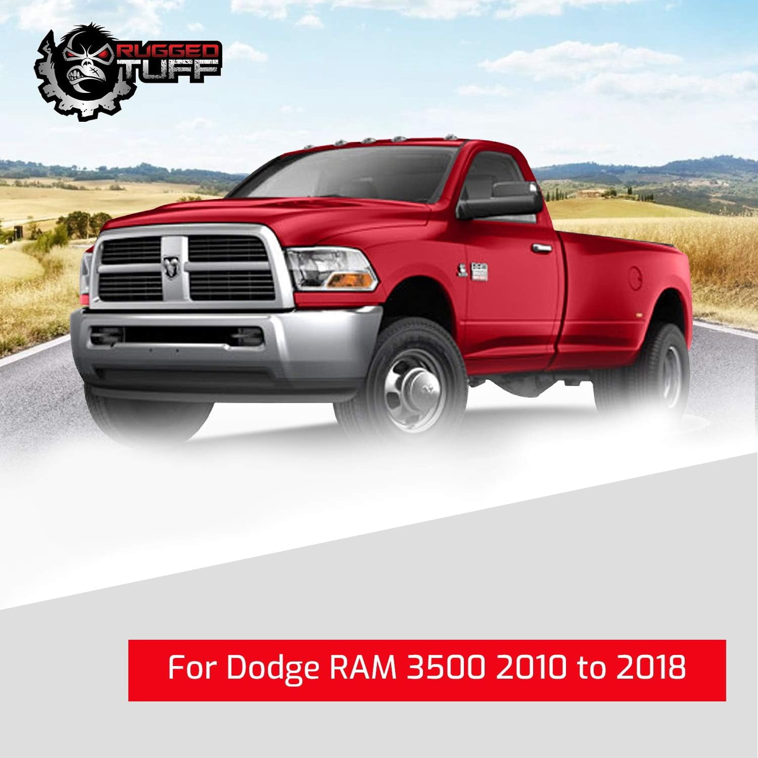 Rugged TUFF Driver Side Mirror Glass Replacement for 10-23 Dodge Ram 1500 2500 3500 Pickup Truck (Lower Towing)