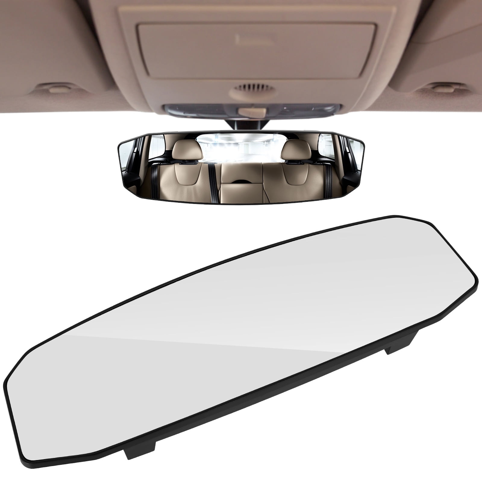 Bling Car Rear View Mirror, Universal 11.81 inch Panoramic Rearview Mirror Accessories