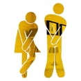 thumbnail image 1 of Señales de baño para hombres y mujeres Acrílico Auto Placard Puerta de baño Dorado Zulema baño, 1 of 8