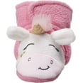 thumbnail image 2 of Hudson Baby Infant and Toddler Girl Cozy Fleece Booties, Pink Star Unicorn, 6-12 Months, 2 of 7