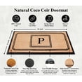 thumbnail image 4 of A1 Home Collections Rubber & Coir Mat, Heavy Duty, Extra Large, Front Door Mat 24"X48", Black/Beige Doormat Monogrammed P, 4 of 7