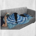 thumbnail image 6 of Hip Hop Soft Flannel Fleece Throw Blanket, Boy Doing Head Spin on the Floor Illustration with Abstract Backdrop, Cozy Plush for Indoor and Outdoor Use, 50" x 60", Blue Pale Blue Black, by Ambesonne, 6 of 6