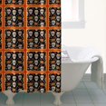 thumbnail image 4 of Black Red Skull Tile Pattern Shower Curtain 36"x72" ,Bathroom Decorative Shower Curtains Set with 12 Hooks,Modern Waterproof Washable Shower Curtain, 4 of 6
