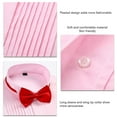 thumbnail image 4 of Camisa de esmoquin para boda, cuello con punta de ala y pajarita, camisa plisada, gemelos, Top Regular de manga larga para hombres, 4 of 4