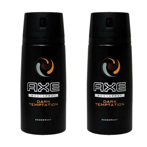 2 Pack Axe Dark Temptation Mens Deodorant Body Spray, 150ml (5.07oz