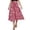 Skirt 393# Red, variant on oqasdz Floral Prints Midi Skirt Boho Flowy Elastic High Waist A Line Skirt Bow Linen Flared Summer Beach Long Skirts for Women with Pockets
