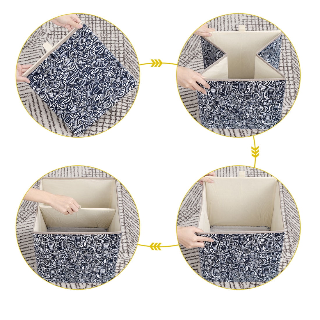 Storage Bin Cube Fabric Basket Organizer Box for Closet Floral 13 Inch
