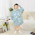 thumbnail image 5 of Wearable Blanket Hoodie for Kids Rainbow White Unicorn Flower Flannel Hooded Blanket with Pockets and Sleeves Suitable for Boys and Girls, 5 of 7