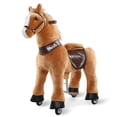 thumbnail image 3 of WondeRides Ride on Rocking Horse Toy Plush Walking Animal Pony Mechanical Horse Toy with Wheels Medium Size 4 for Age 4-9, 3 of 8