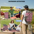 thumbnail image 4 of Travel Cooler Bag - Red Baseballs and Stars Pattern Camping Beer Cooler Backpack with Bottle Opener- Waterproof Insulated Picnic Backpacks - Cooler Bag for Beach, 4 of 6