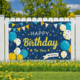 thumbnail image 7 of Blue and Yellow Happy Birthday Banner with Balloons Star Elements and Bunting Party Supplies Photography Props Backdrop Decors for Birthday Party Celebration Photo Booth Setup Home Decorations, 7 of 7