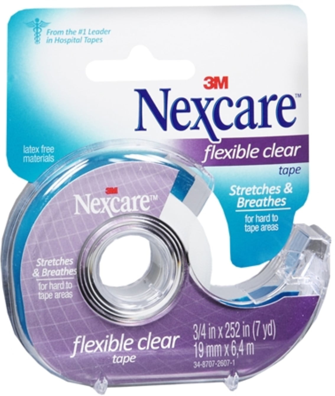 Nexcare Flexible Clear Tape 3/4 Inch X 7 Yards, 1ea (Pack of 2