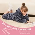 thumbnail image 5 of PMONPA Wearable Blanket Hoodie for Kids, Soft Double Layer Sherpa Fleece Sweatshirt,Teen Gifts for Kids, Youth, Boys, Girls, One Size, Gray, 5 of 8