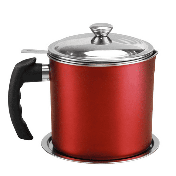 Bacon Grease Container with Strainer,Kitchen Oil Container Can with Strainer and Anti-slip coaster tray