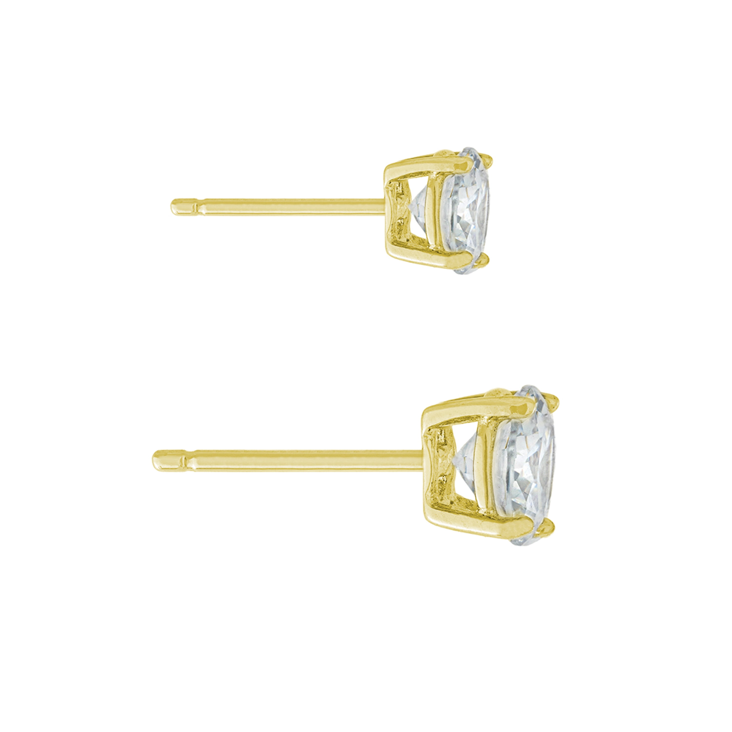 Marisol & Poppy Cubic Zirconia 2-Piece Stud Earrings Set in Gold over Sterling Silver for Women & Teens