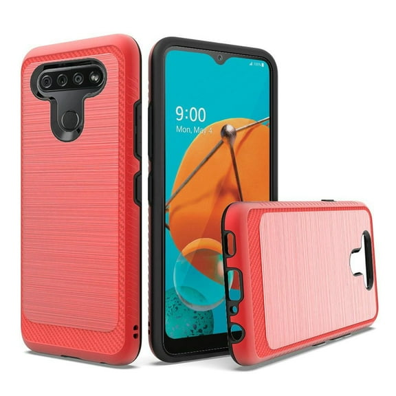 GSA Hybrid Brushed Case w/Edge Design for LG K51 - Red