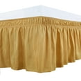 thumbnail image 1 of Wrap Around Bedskirts for King & Cal King Beds 15 Inches Drop, Gold Elastic Dust Ruffles, Easy Fit Wrinkle & Fade Resistant Silky Luxurious Fabric Solid, 1 of 7
