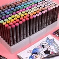thumbnail image 1 of 12/30/40/60/80 Soft Hair Note Pen Set Sketch Brush Marker Alcohol-based Comic Drawing Animation, 1 of 5