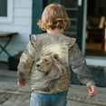 thumbnail image 5 of Xixirimido Lion Print Ruffle Shoulder Toddler Girls Sweatshirt Long Sleeve Graphic Pullover Top Soft Crewneck Sweater Fall Winter Wear, for 2-3T, 5 of 7