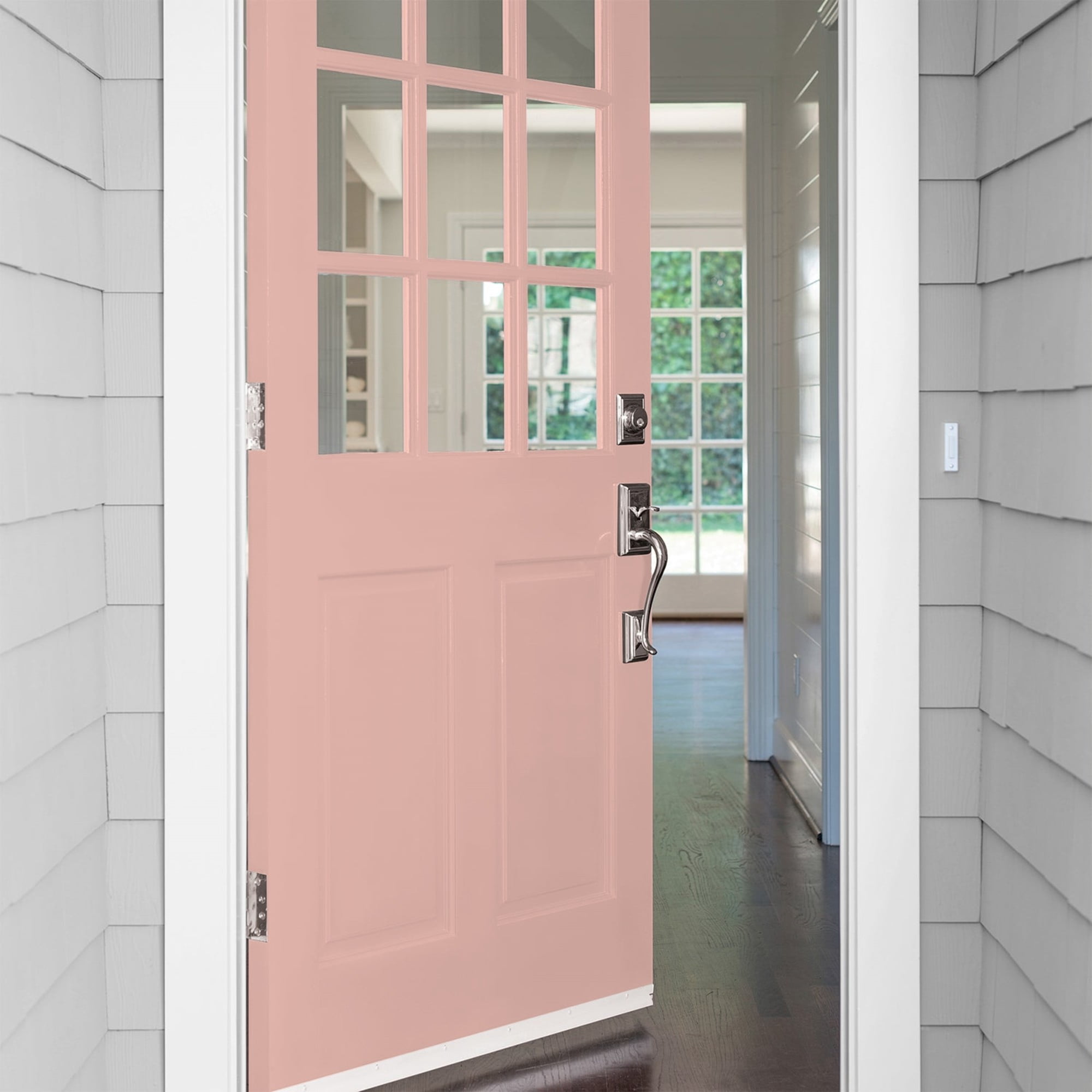 Glidden One Coat Mesa Pink / Orange Satin Exterior Paint with Primer, 1 Gallon