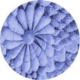 thumbnail image 1 of Ahgly Company Machine Washable Indoor Round Transitional Day Sky Blue Area Rugs, 4' Round, 1 of 7