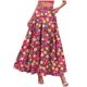 thumbnail image 2 of TaTaai Women's Boho Floral Print High Waist Maxi Skirt Elastic Waist A-Line Ruffle Hem Long Skirt with Pockets for Casual Weekend Outings Gift, 2 of 9