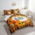 thumbnail image 3 of Manfei Fall Pumpkin Bed in a Bag Twin size, Thanksgiving Day Bed Set, Vintage Buffalo Reversible Bedding Twin Size, Lightweight Room Decor, 7 Pieces, 3 of 6