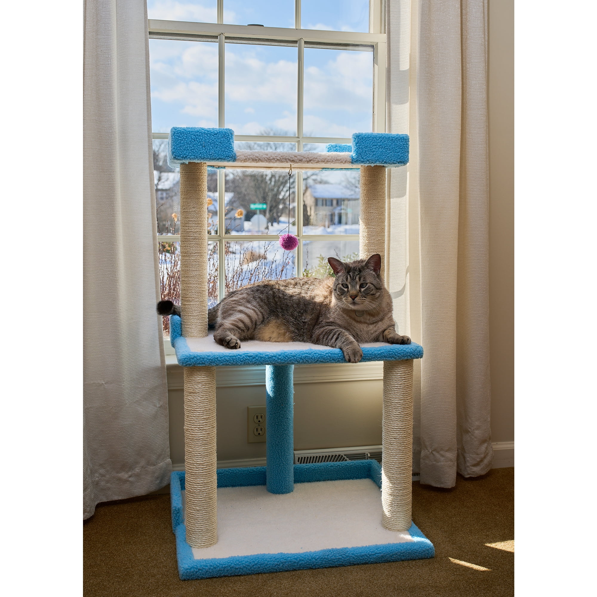 Armarkat Cat Tree for Large Cats: 41" Real Wood Tower with Scratching Posts And Perches (B4109A)