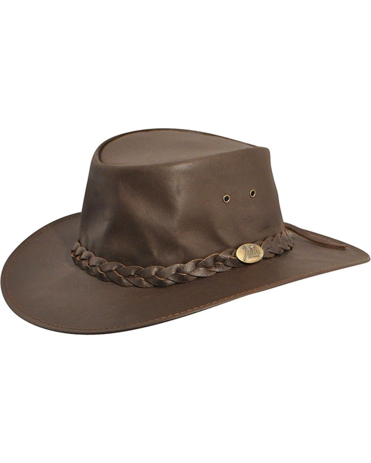 mens leather outback hats
