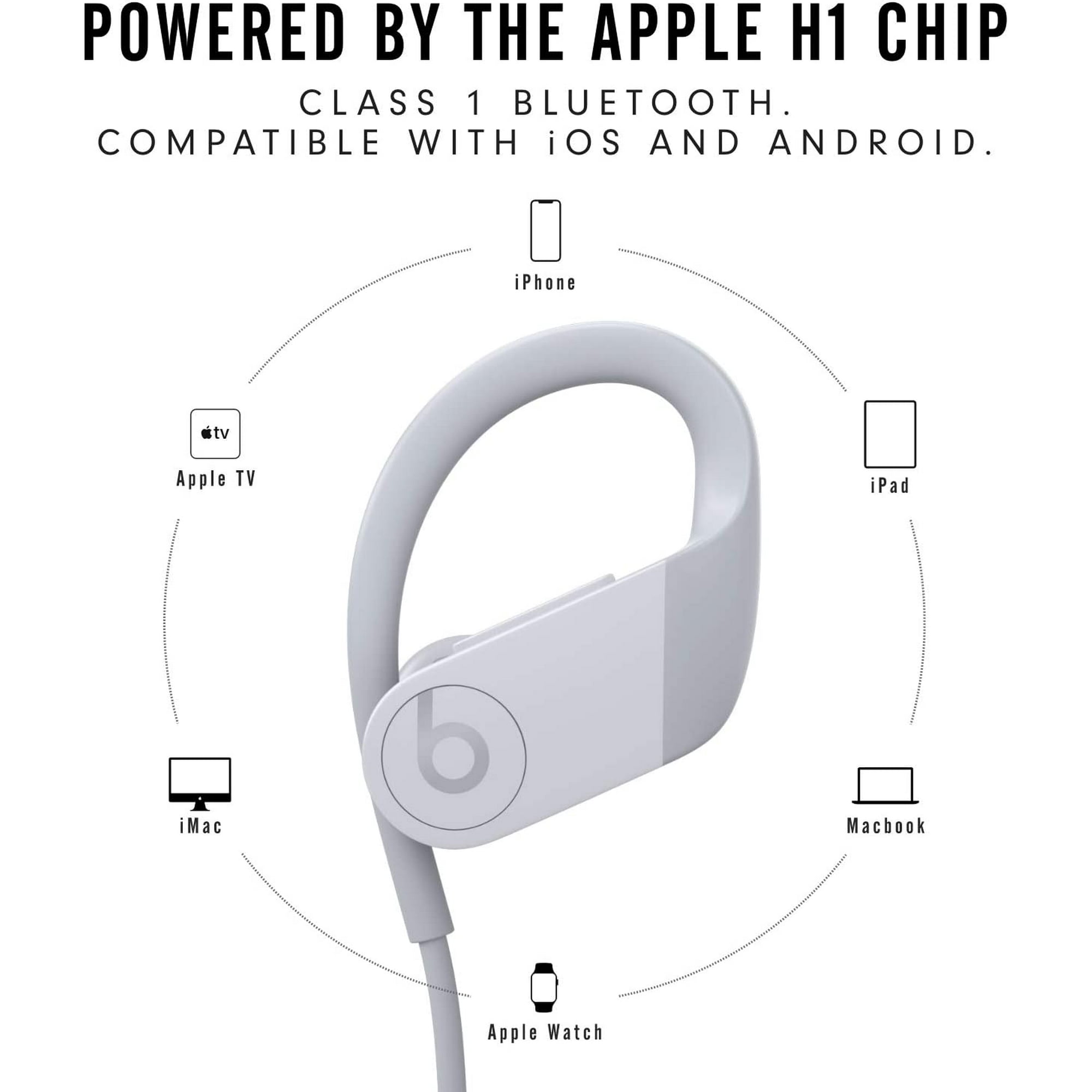 Restored Beats Powerbeats High Performance Wireless Earbuds H1 Chip Class 1 Bluetooth 15 Hours of Listening Time Sweat Resistant Built In Microphone White Walmart