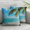 thumbnail image 3 of Orinice Palm Tree Beach Tropical Graphic Decorative Throw Pillow Cover for Home Couch Living Room Bed Sofa 12x12in, 3 of 5