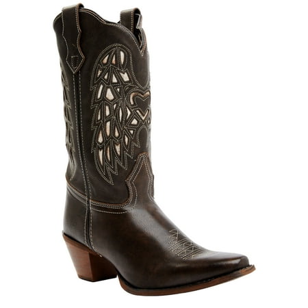

Laredo Women s Heart Angel Wing Cowboy Western Boot Snip Toe Dark Brown 8 1/2 M US
