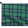 Spoonflower Fabric - Hunting Tartan Black Green Blue Plaid Red Scottish Printed on Fleece Fabric Fat Quarter - Sewing Blankets Loungewear and No-Sew Projects