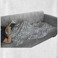 thumbnail image 5 of Damask Soft Flannel Fleece Throw Blanket, Repetitive Linked Ornaments Floral Inspired Motifs Graphic Illustration, Cozy Plush for Indoor and Outdoor Use, 60" x 80", Ivory and Purpleblue, by Ambesonne, 5 of 5