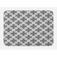 thumbnail image 1 of Floral Bath Mat, Victorian Lace Flower Pattern Curved Blooms Lines Vintage Work of Art Print, Non-Slip Plush Mat Bathroom Kitchen Laundry Room Decor, 29.5 X 17.5 Inches, Black Pale Grey, Ambesonne, 1 of 2