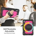 thumbnail image 5 of ELEHOLD Rugged Hybrid Case for Samsung Galaxy Tab S9 11.0" 2023 Three-Layer Protection with Built-in Screen Protector 360° Rotating Kickstand Handstrap Shoulder Strap Shockproof Case,Black + Rose, 5 of 10