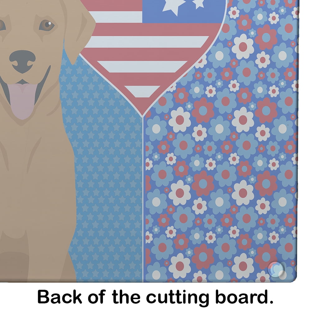 Red Fox Labrador Retriever Glass Cutting Board Large 12 in x 15 in