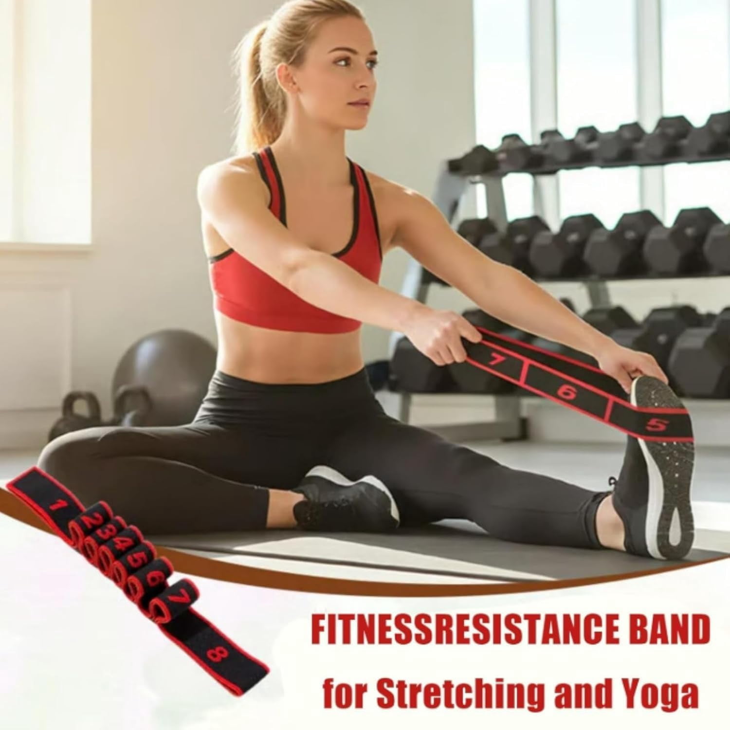 Fitness Resistance Bands with Handles, Fitness Resistance Band for Stretching and Yoga, Fashion Puller Exercise, Adjustable Bands for Full Body Stretching Shaping