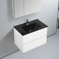 thumbnail image 5 of Blossom Assisi 30" Wall Vanity – Glossy White Floating Cabinet w/Black Ceramic Sink & Storage Drawers, 5 of 7
