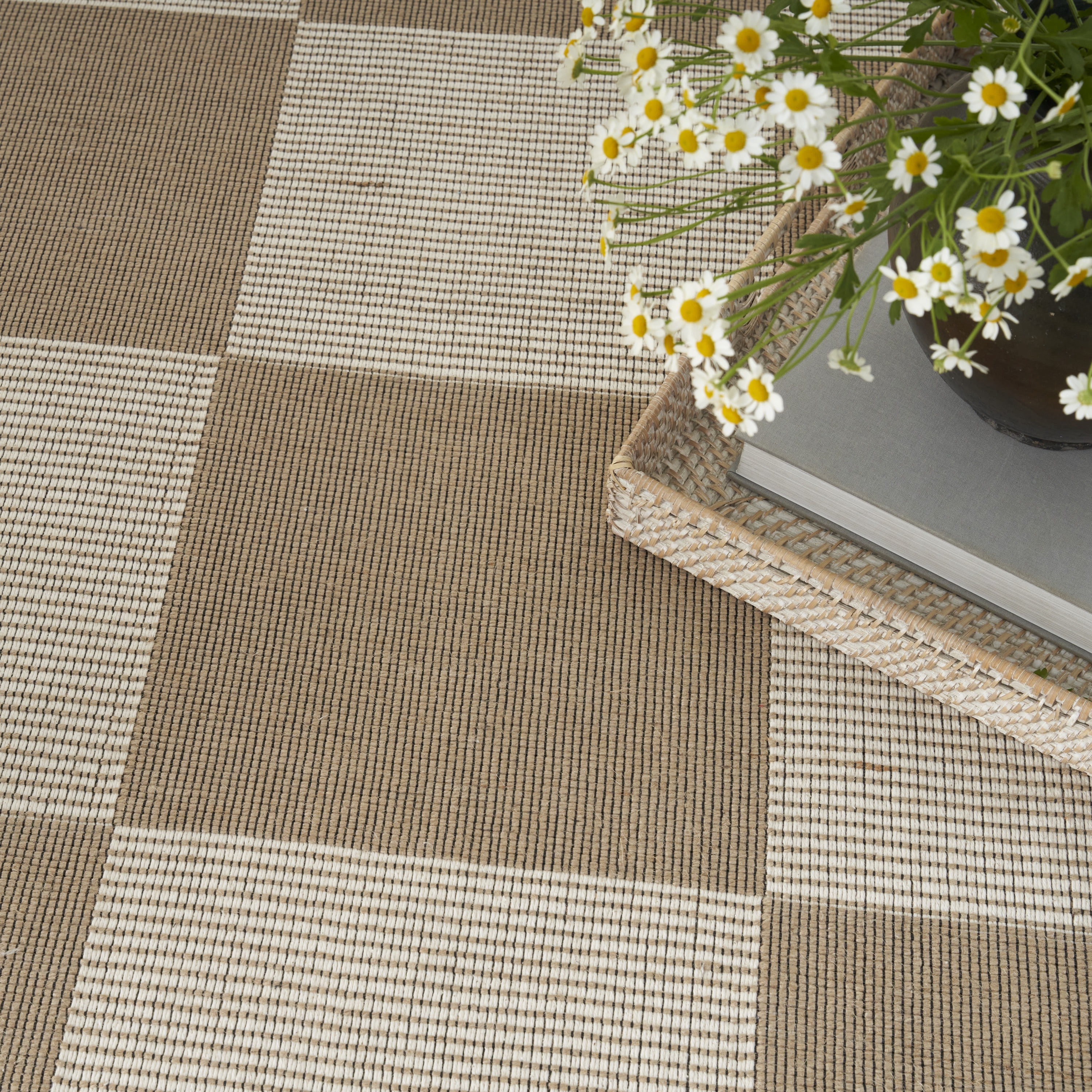 Nourison Washable Modern Jute Modern Natural Ivory 7'10" x 9'10" Area Rug (8x10)
